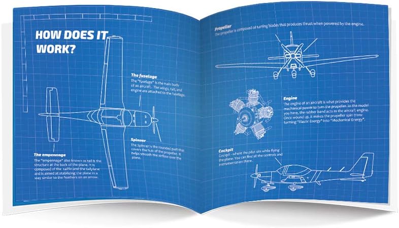 Juego STEM de ala alta para avión con banda de goma PLAYSTEM