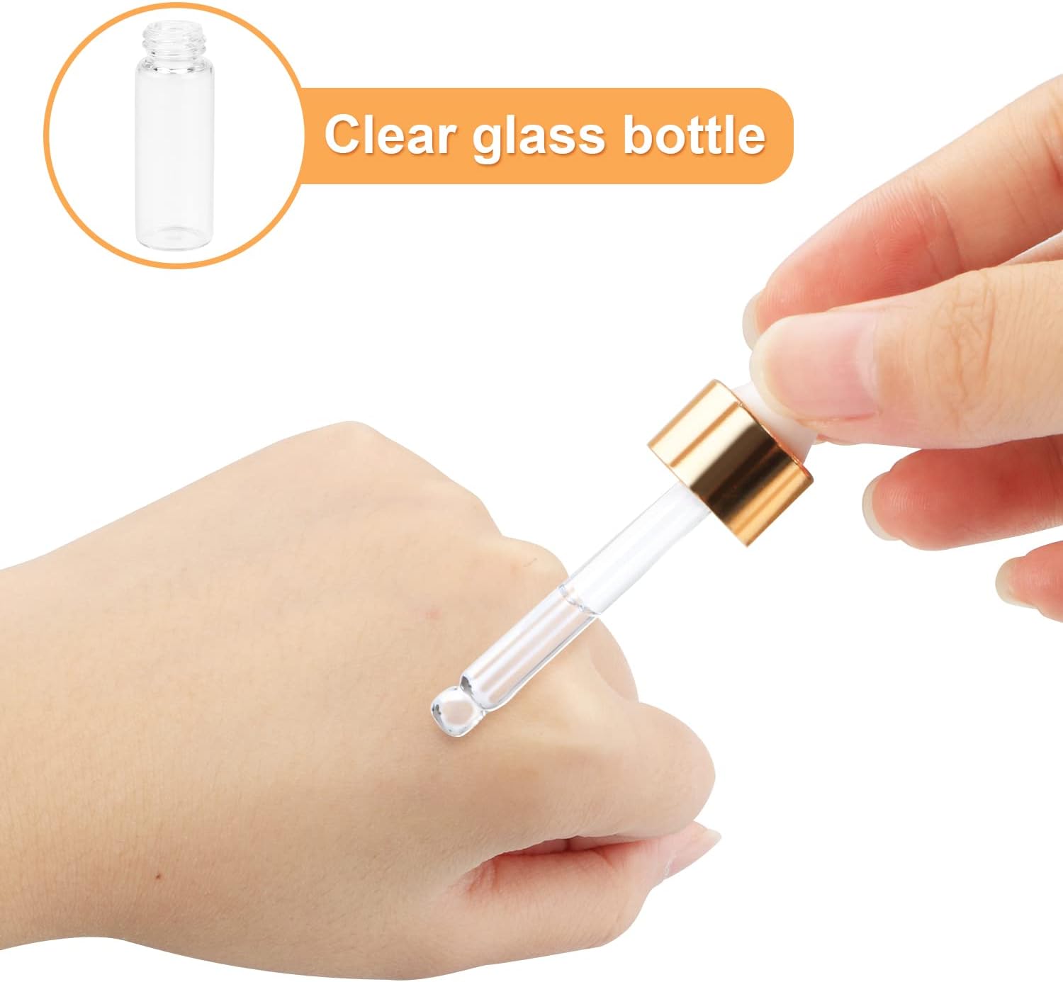 15 botellas de aceite esencial de vidrio, pequeñas botellas transparentes para perfumes, frascos de muestra cosmética rellenables, recipiente con