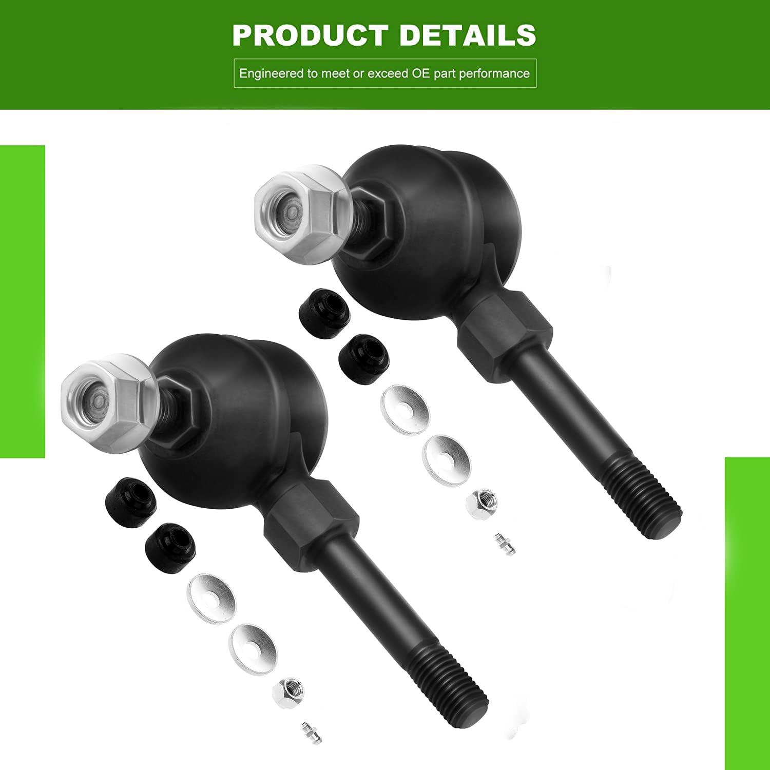 SCITOO 8 piezas kit de suspensión 2 brazo de control inferior y rótula 2 barra estabilizadora delantera 2 exterior 2 barra de acoplamiento interior