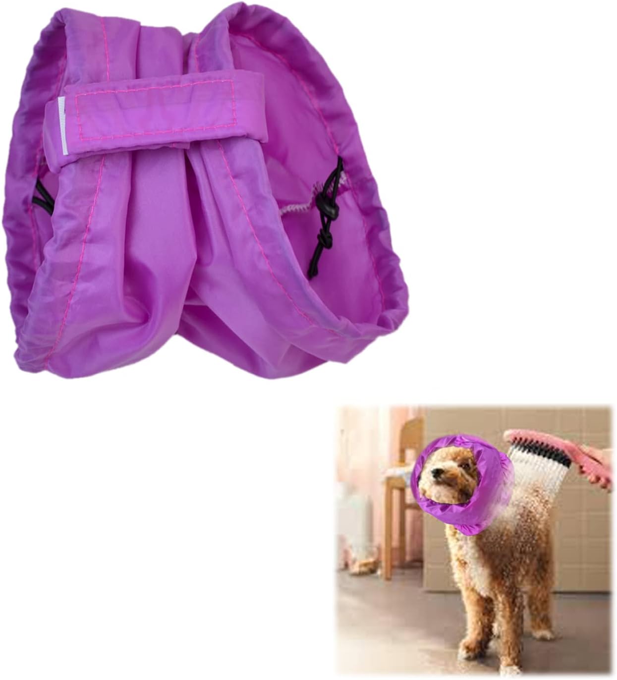 Paquete de 2 gorras de baño para perros, impermeables, gorras de ducha para perros, redecilla para lavar, lluvia, natación, perros, protección para
