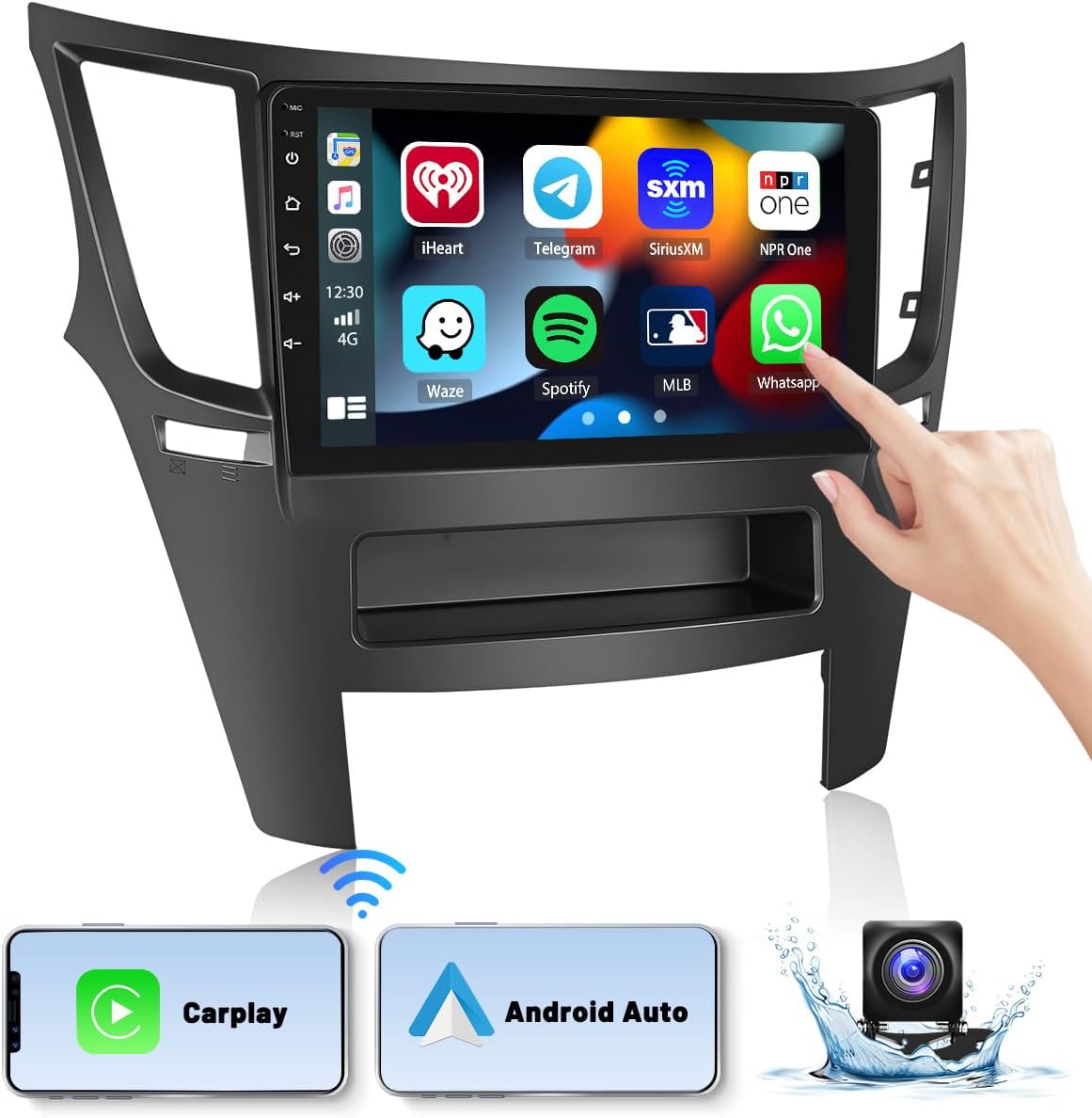 Para Subaru Outback Legacy Radio 2010-2014 con Apple Carplay Android Auto, pantalla táctil de 9 pulgadas, Android 13 estéreo para coche, Bluetooth,