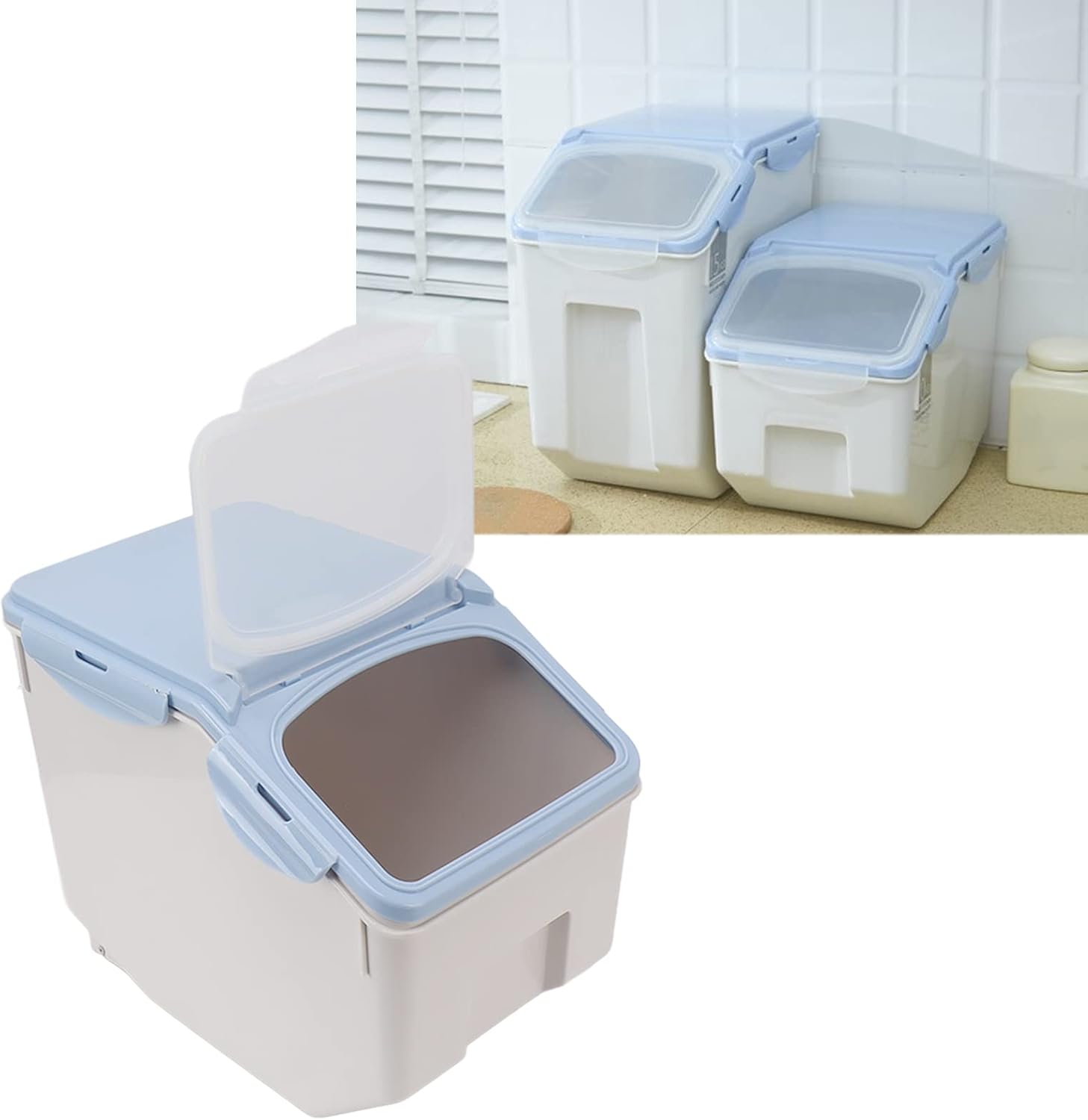 Contenedor de almacenamiento de arroz de granos, contenedor de almacenamiento de arroz con taza, contenedor de almacenamiento de alimentos