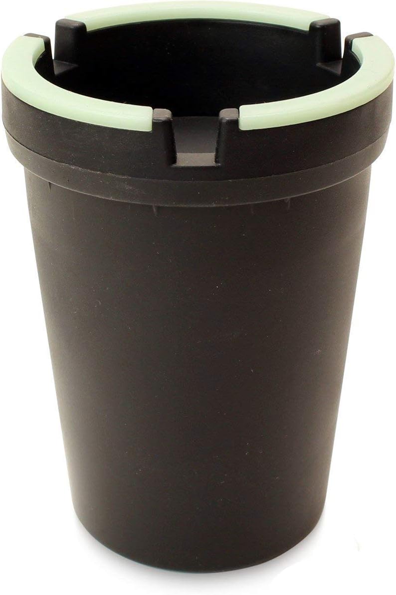 Stub Out brilla en la oscuridad y no brilla – Cenicero de cubo a tope (negro, regular)