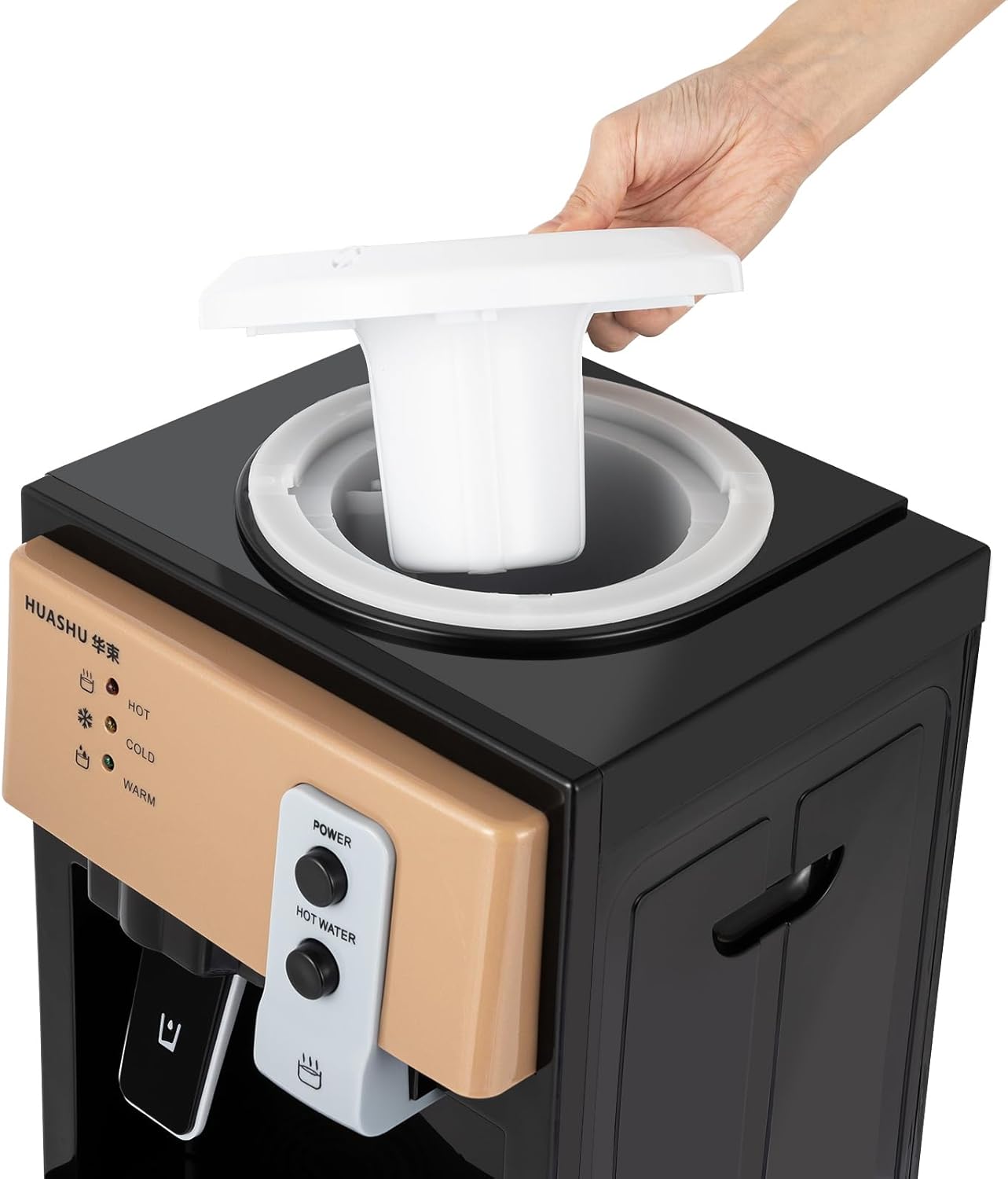 Dispensador de enfriador de agua comercial para botellas de 5 galones, dispensador de agua eléctrico de carga superior caliente y fría para oficina