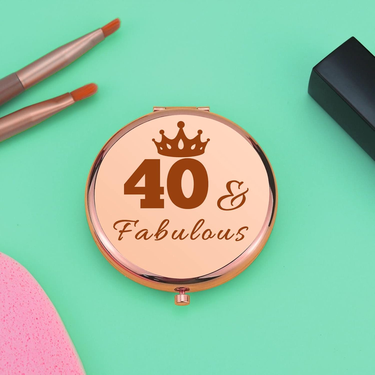 Regalos de cumpleaños número 40 para mujeres, regalos de cumpleaños de 40 años para mujeres, espejo de maquillaje compacto para mamá, esposa, tía,
