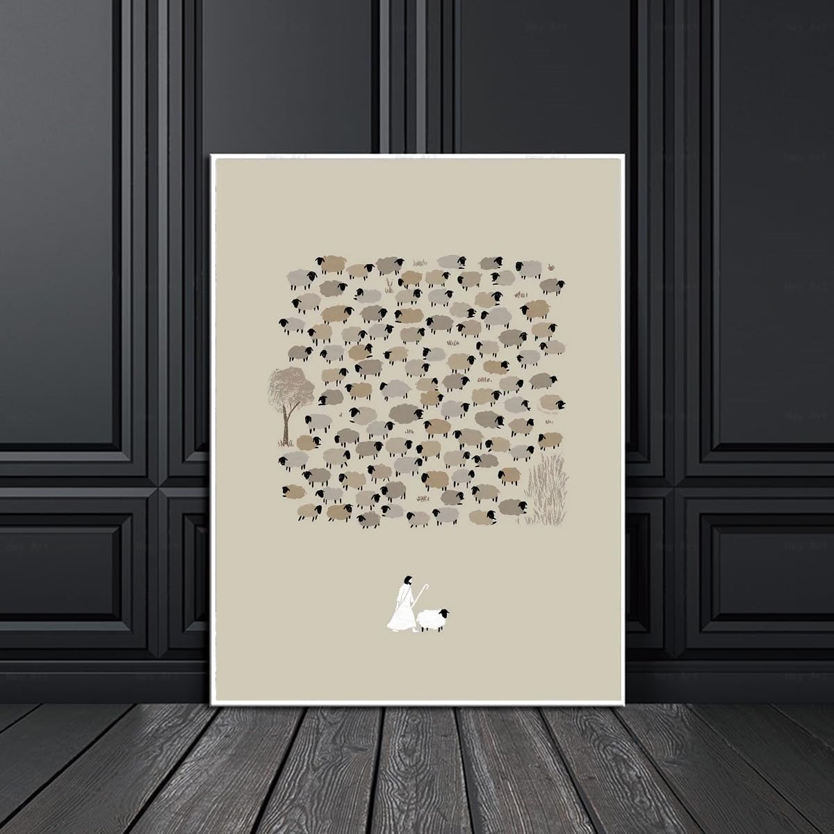 UYMHUKZ Póster de decoración de pared de la Biblia curativa de Jesús cristiano, parábola de las ovejas perdidas, imágenes de Dios Jesús, cristiano,