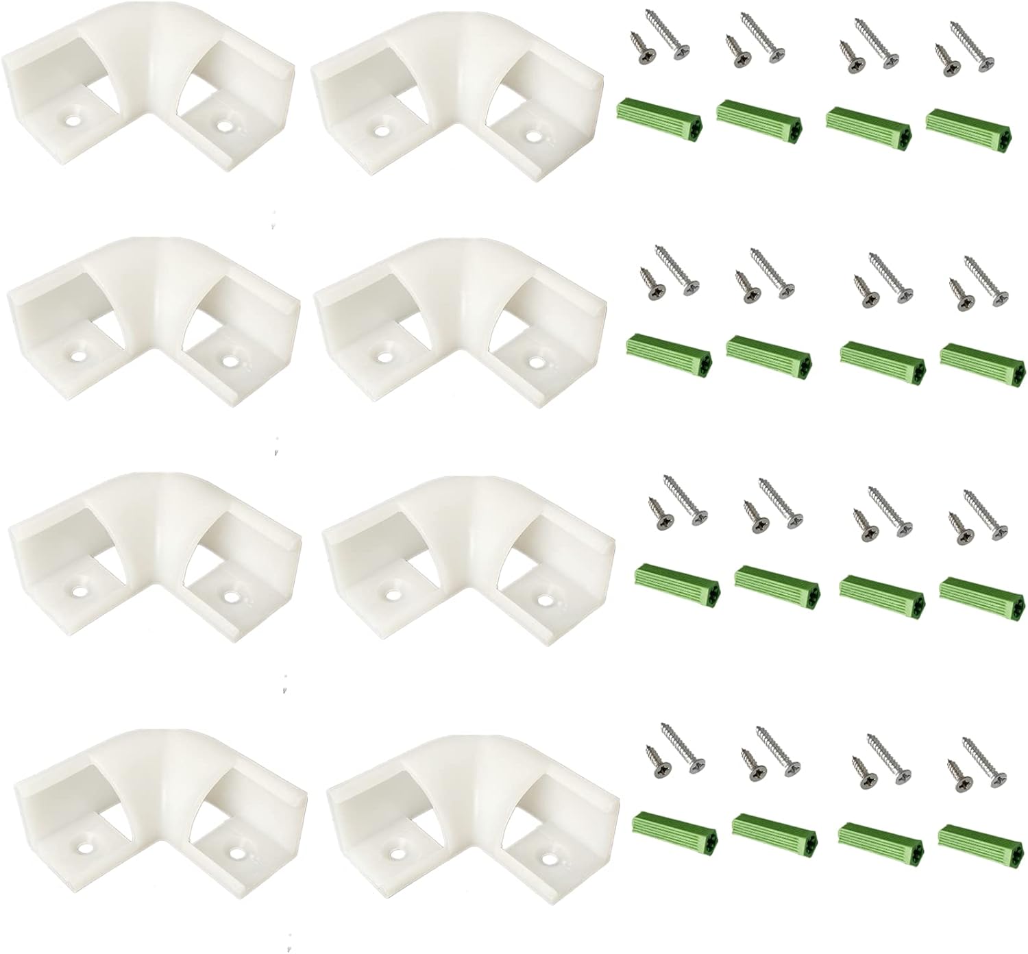 Paquete de 8 tiras LED en forma de V de 0.630 in de ancho con conector blanco de 90 grados, kit de esquina de perfil de cubierta curvada de 45