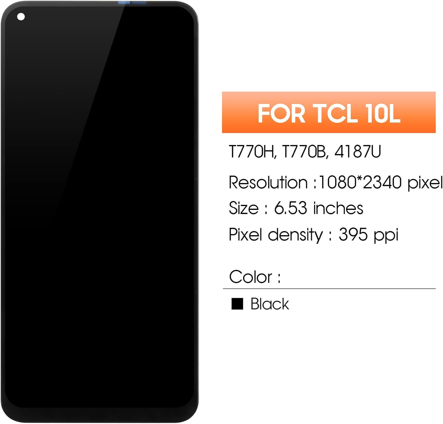 Pantalla para TCL Plex 10L T1 Lite Reemplazo de pantalla para TCL T780H Pantalla LCD T770B Pantalla táctil Digitalizador Asamblea Piezas de
