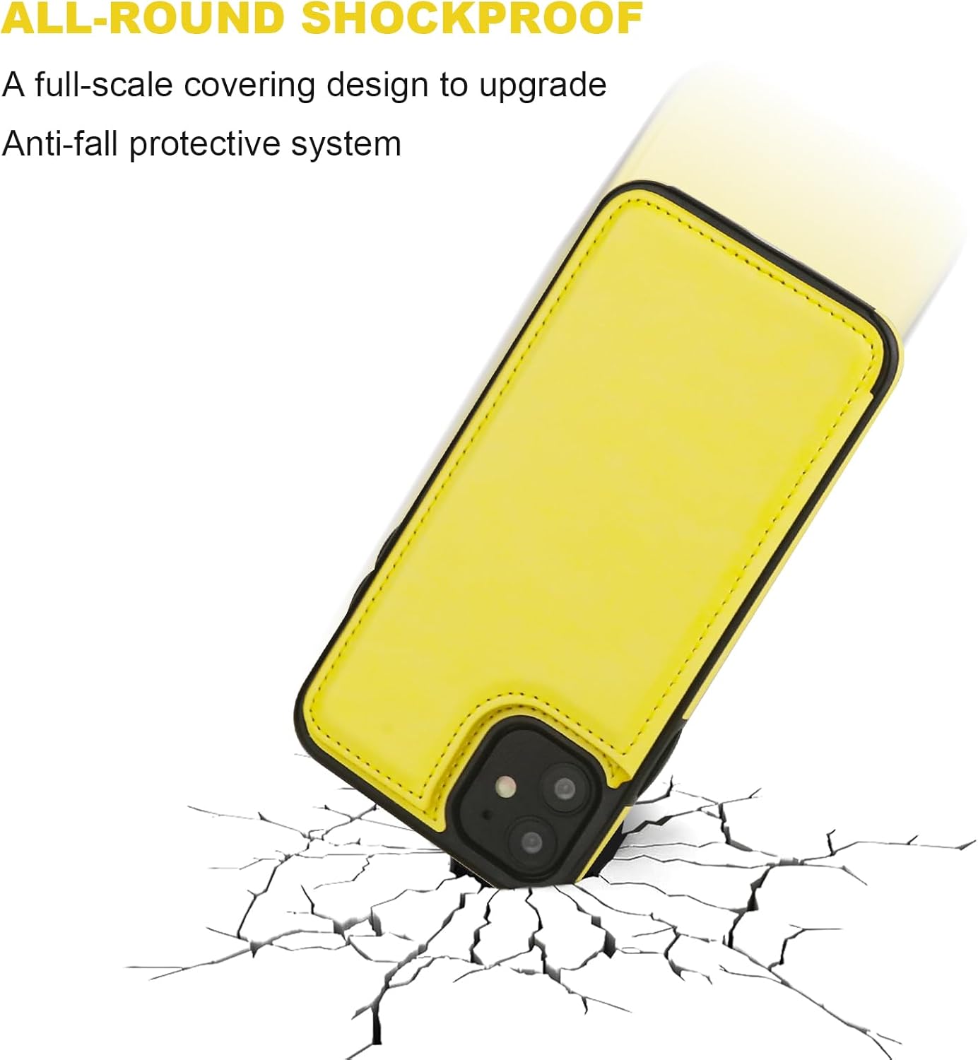 Funda tipo cartera para iPhone 11 con tarjetero y ranuras para tarjetas, doble cierre magnético y funda duradera a prueba de golpes para iPhone 11