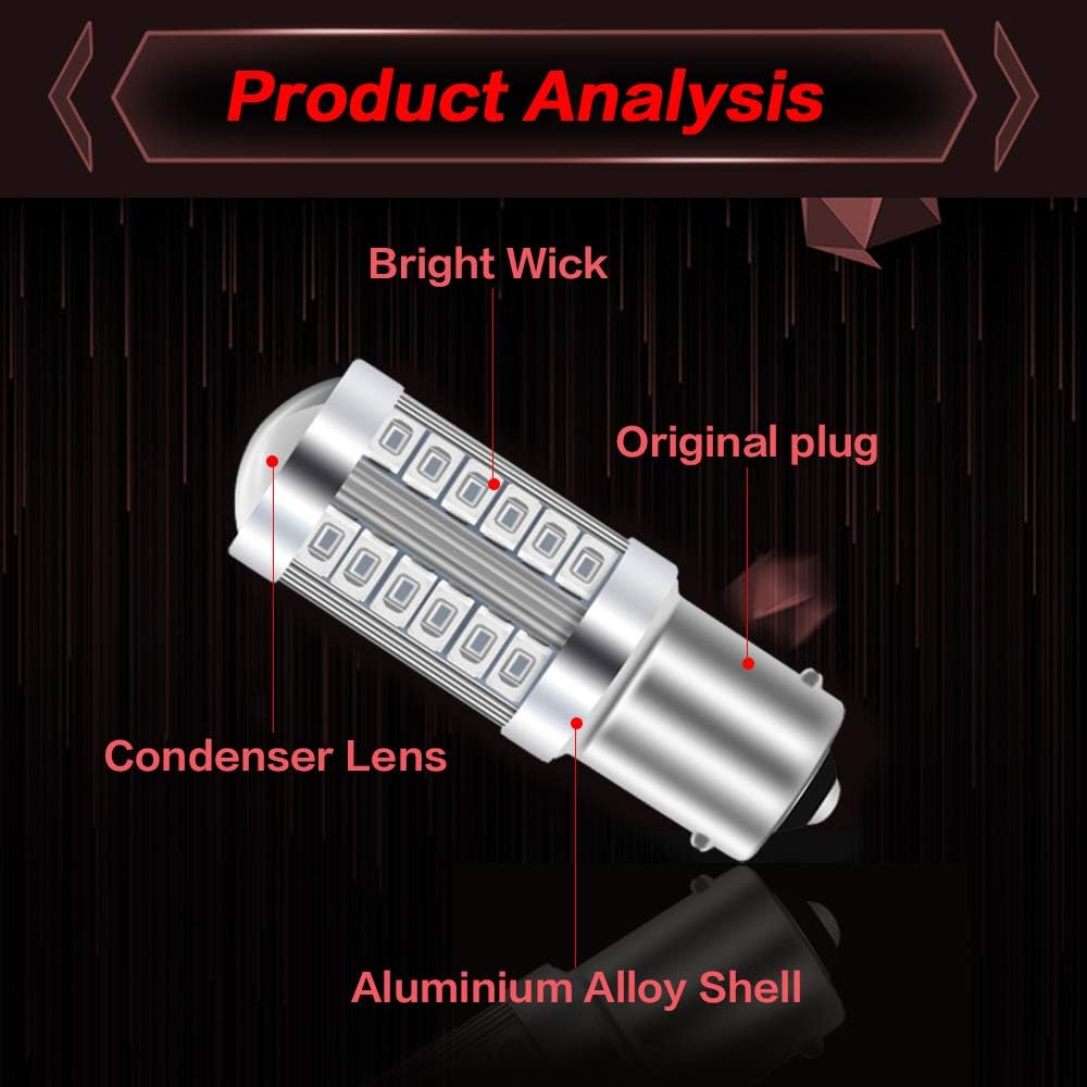 Teguangmei 2 bombillas LED de coche 1156 BA15S P21W 1141 7056 rojo 900LM Super brillante LED de marcha atrás freno trasero parada trasera niebla