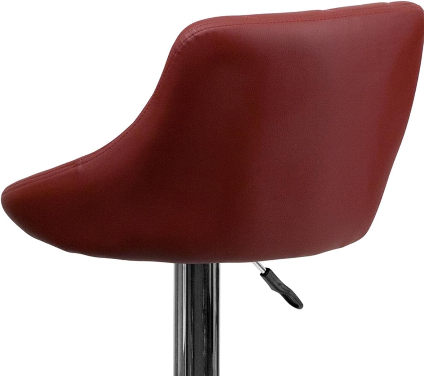 Flash Furniture CH-82028A-BK-GG asiento de vinilo negro de diseño contemporáneo, banqueta alta ajustable con base cromada, Tela, Burgundy