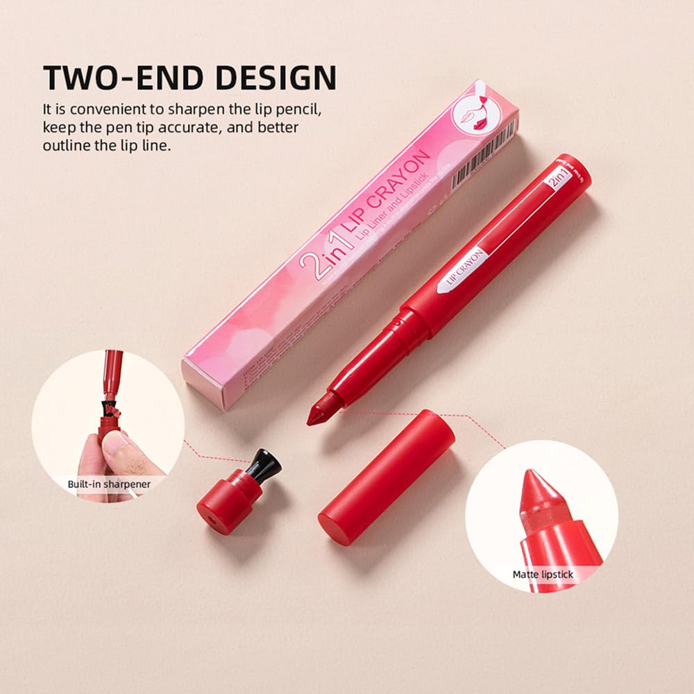 Juego de 4 lápices de labios mate, lápiz delineador de labios retráctil impermeable, delineador de labios de alta pigmentación para maquillaje