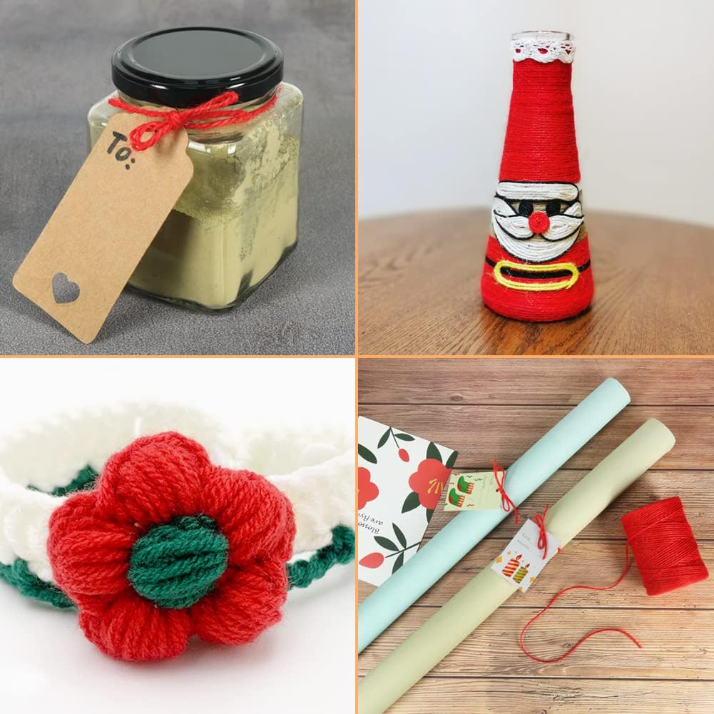 Vivifying Cordel rojo, cuerda de Navidad de 656 pies de 0.079 in para envolver regalos, manualidades, embalaje y decoración