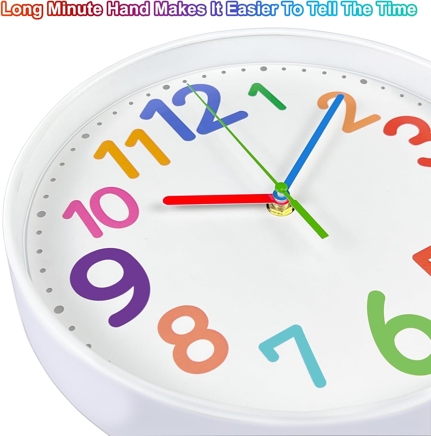 VREAONE Reloj analógico silencioso para niños, reloj de enseñanza de la hora para niños, aprendizaje de reloj para niños, los niños aprenden que el