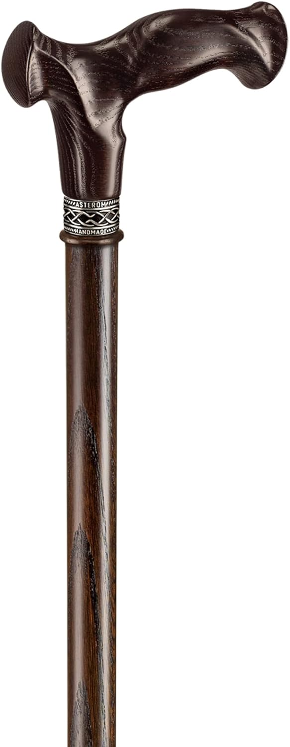 Asterom Bastón de caminar para hombres y mujeres, hecho a mano, ergonómico, resistente, bastones de madera para personas mayores, bastones fríos