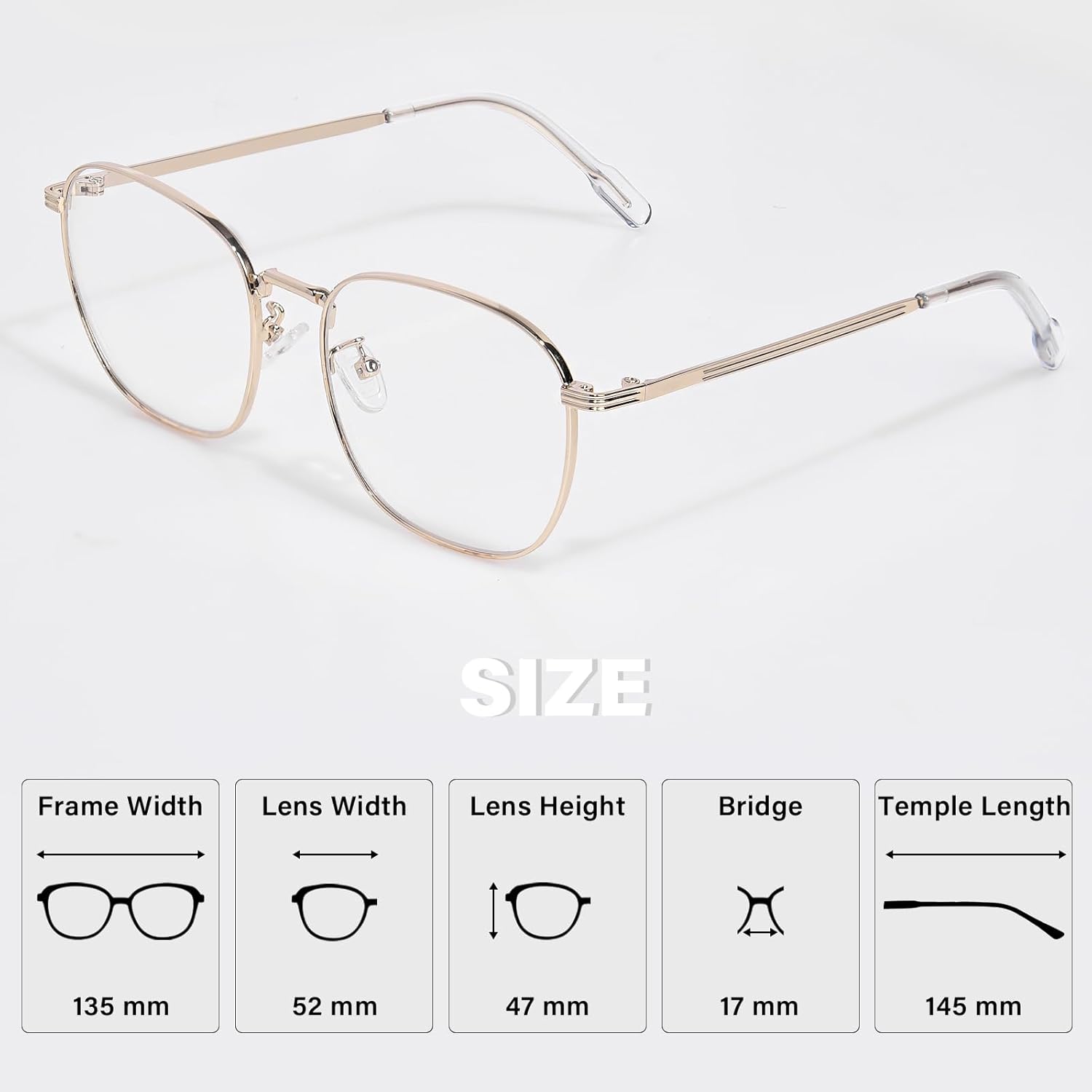 OPTOFENDY Lentes de bloqueo de luz azul de metal para mujeres y hombres, anteojos cuadrados para computadora, antifatiga ocular y protección UV