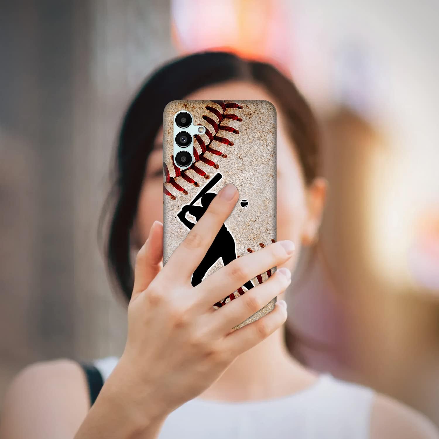 Glisten – Funda para Samsung Galaxy A13 5G, funda para Samsung A13 5G – Diseño de jugador de béisbol impreso de plástico delgado a presión en la