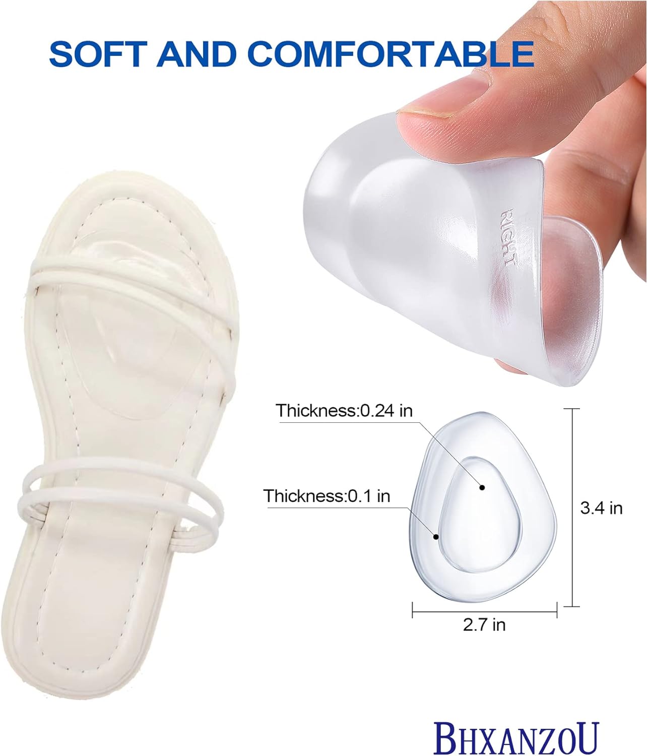 BHXANZOU Almohadillas metatarsianas para aliviar el dolor,Cojines de bola de pie para tacones altos,Almohadillas de metatarsalgia,Almohadillas