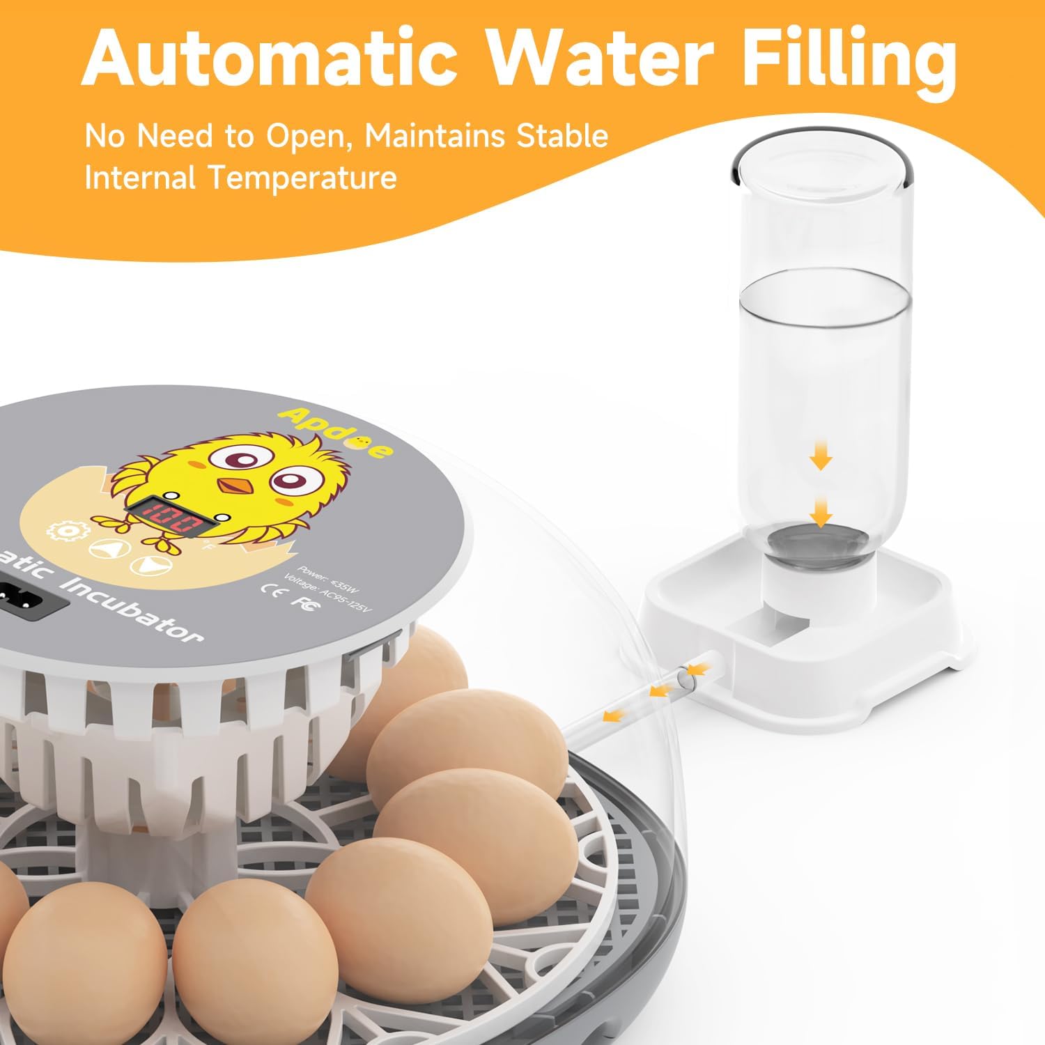 Apdoe Incubadora de 12 huevos, incubadoras para incubar huevos, girador automático de huevos con control de temperatura, vela de huevos, reposición