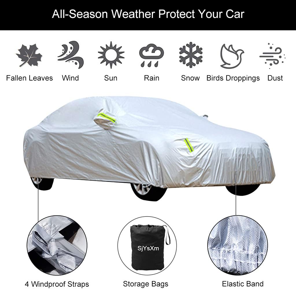 Funda impermeable para automóvil compatible con Mercedes-Benz GLA 250 Base 4MATIC 2017-2022, protección para todo tipo de clima, con tiras