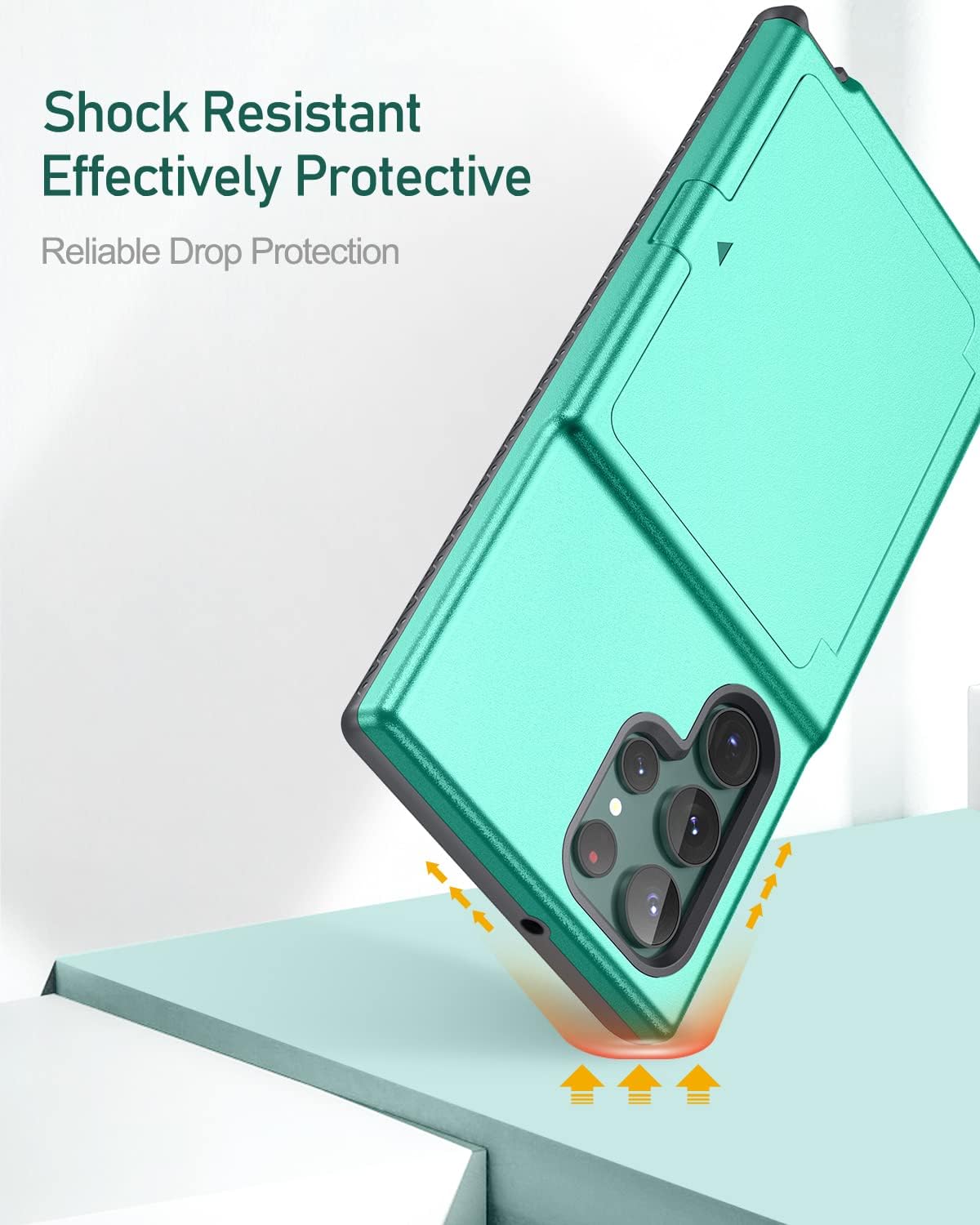 WeLoveCase Funda para Samsung Galaxy S22 Ultra con tarjetero y espejo oculto, protección completa a prueba de golpes, diseñada para Samsung Galaxy