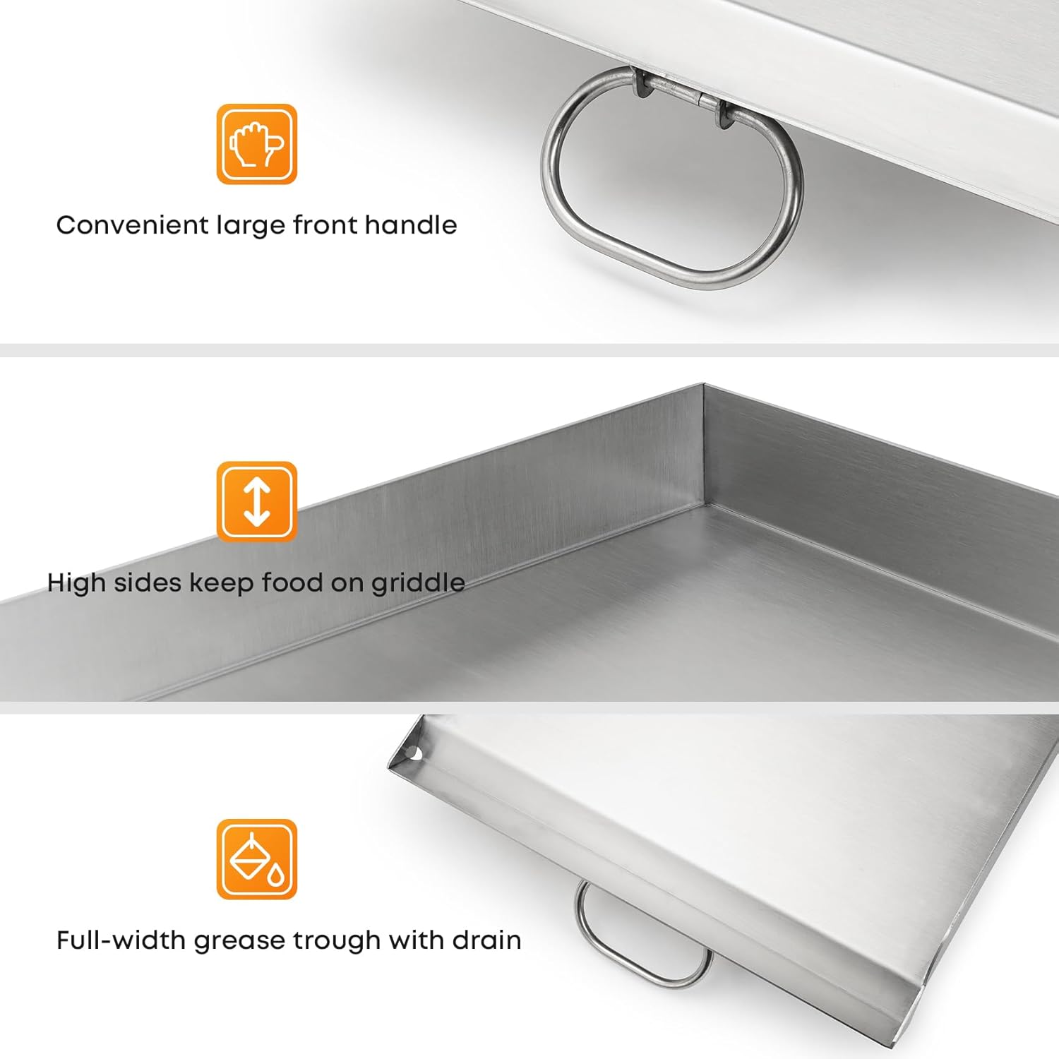 Stanbroil Plancha plana de 14 x 16 pulgadas para estufa Camp Chef, plancha de acero inoxidable para Camp Chef Explorer, Pro 60x, Expedition 2X,