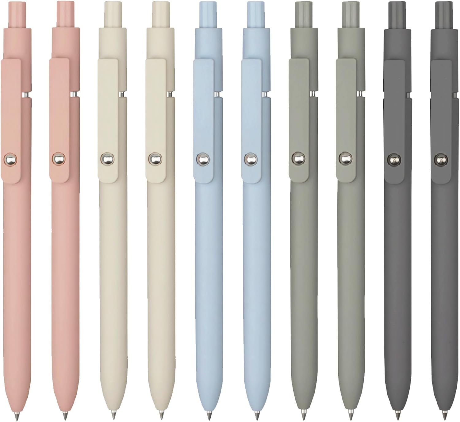 VICO 10 bolígrafos de tinta de gel retráctiles de punta fina de 0.020 in, de secado rápido, bonitos y estéticos para suministros para la escuela y