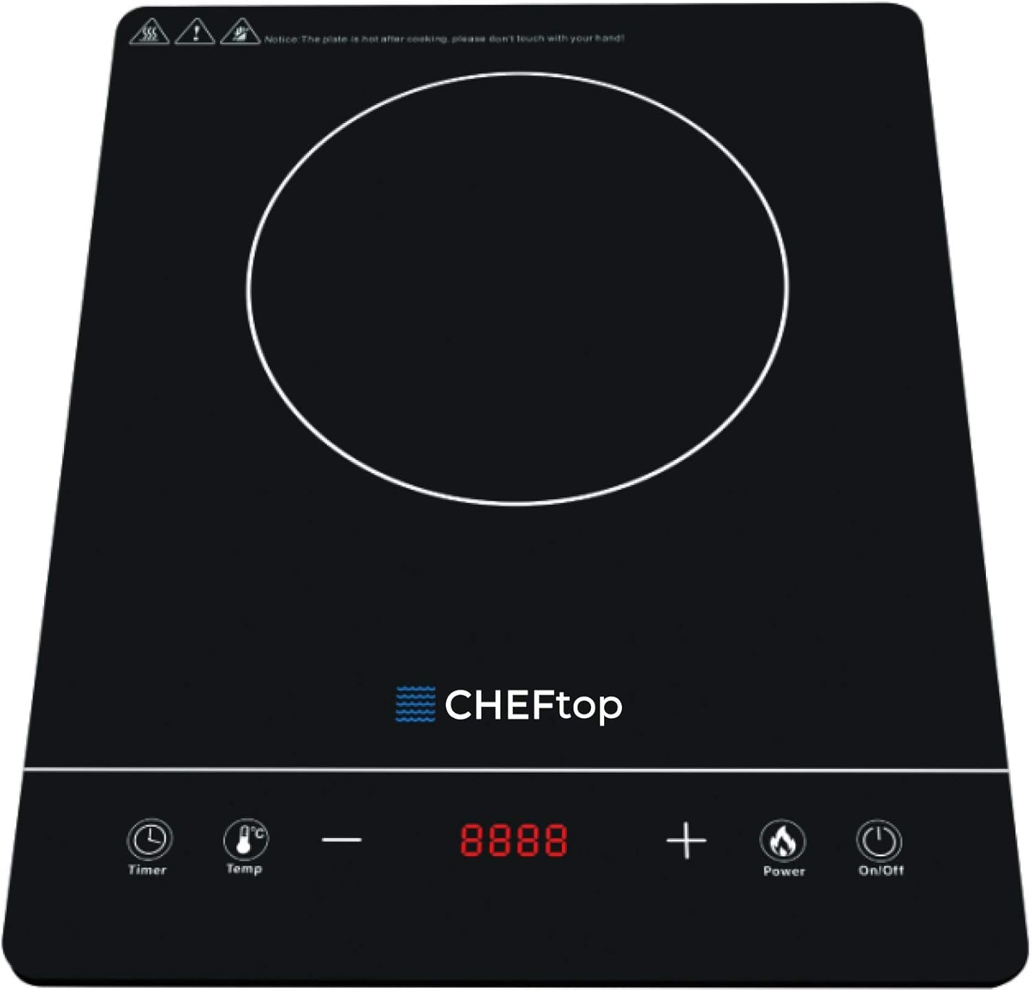Cheftop – Quemadores de inducción portátiles de inducción de 120 V, parte superior de cerámica digital con bloqueo de seguridad para niños, 1800