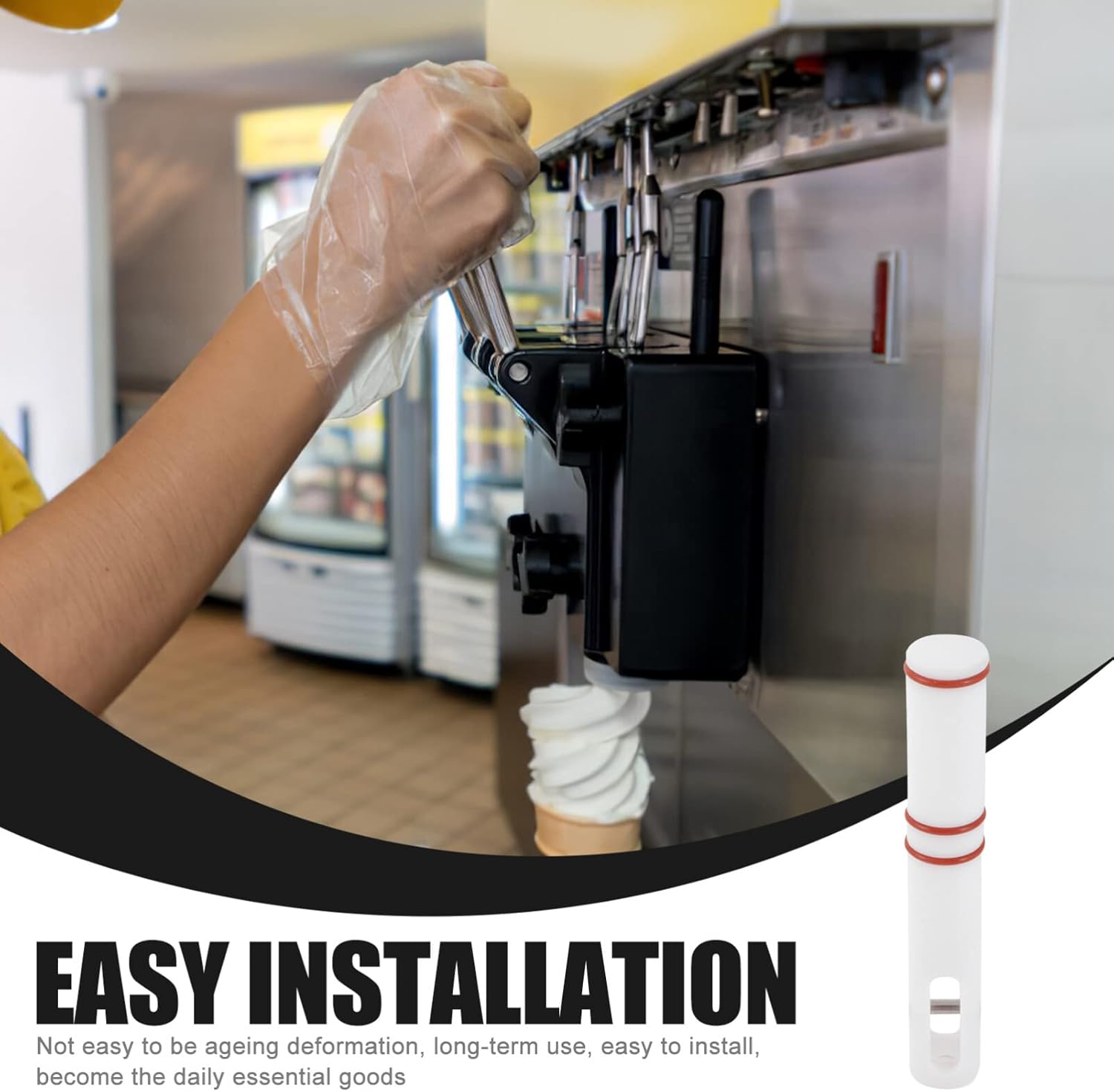 Yardwe Accesorios para máquinas de helados, válvula de máquina de sorbete de frutas, mango de control de helado, piezas para fabricante de postres,