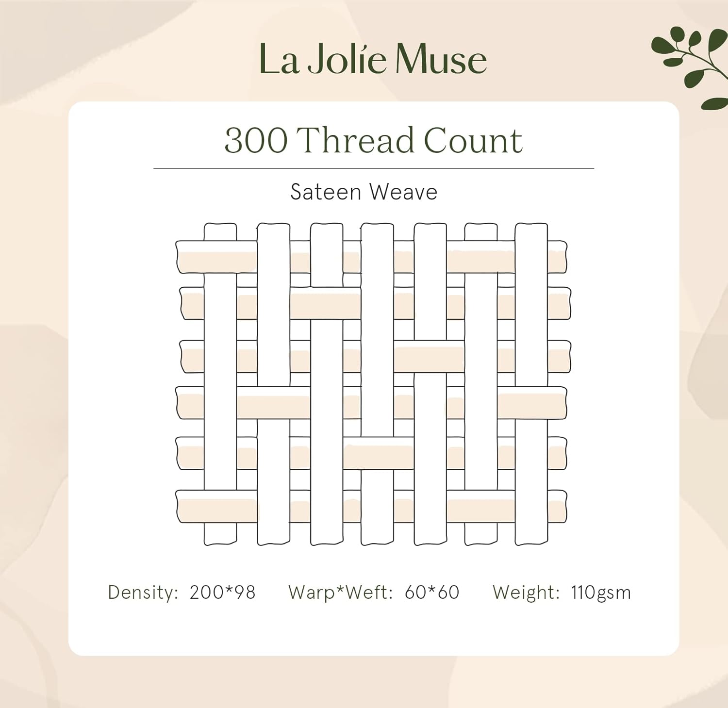 LA JOLIE MUSE Sábanas 100% algodón para cama tamaño King, 300 hilos lujosas, extra suaves, refrescantes, bolsillo profundo de hasta 15 pulgadas, 4
