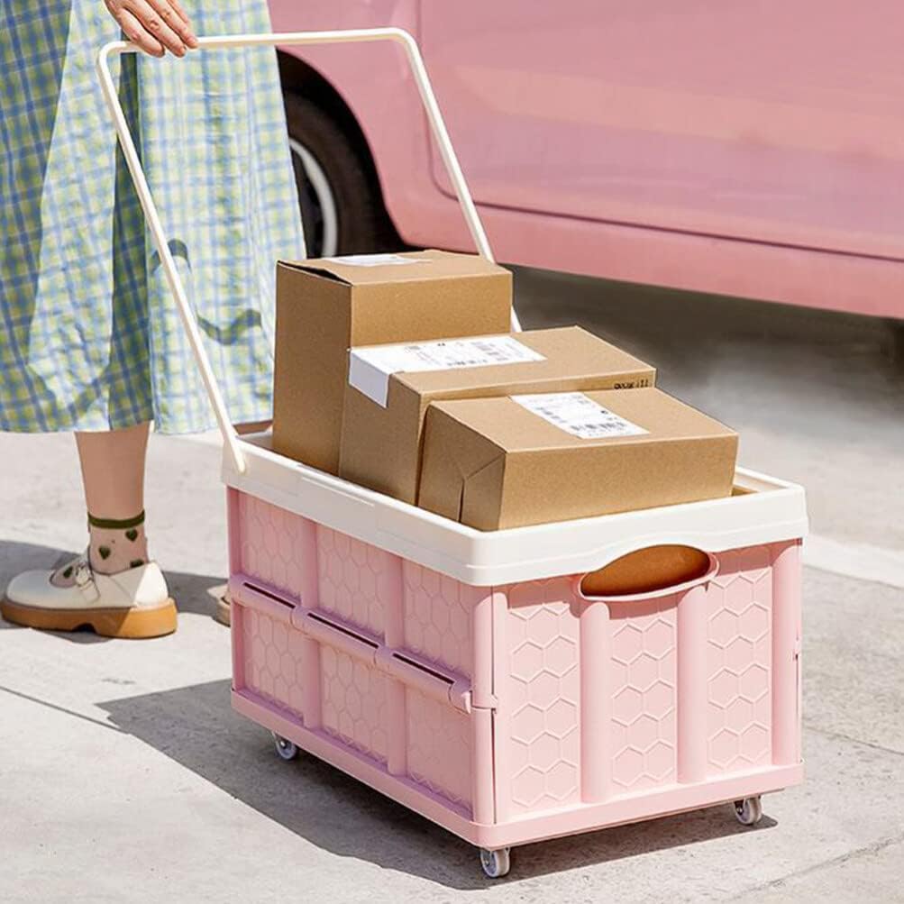Alipis Carrito de comestibles plegable con ruedas, carrito plegable utilitario, carrito de compras para viajes, compras, almacenamiento en