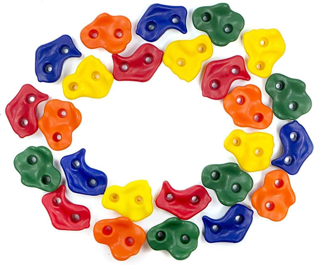 Paquete de 30 unidades multicolor de escalada en roca para niños y adultos, agarres de pared de roca grandes para interior y exterior, juego de