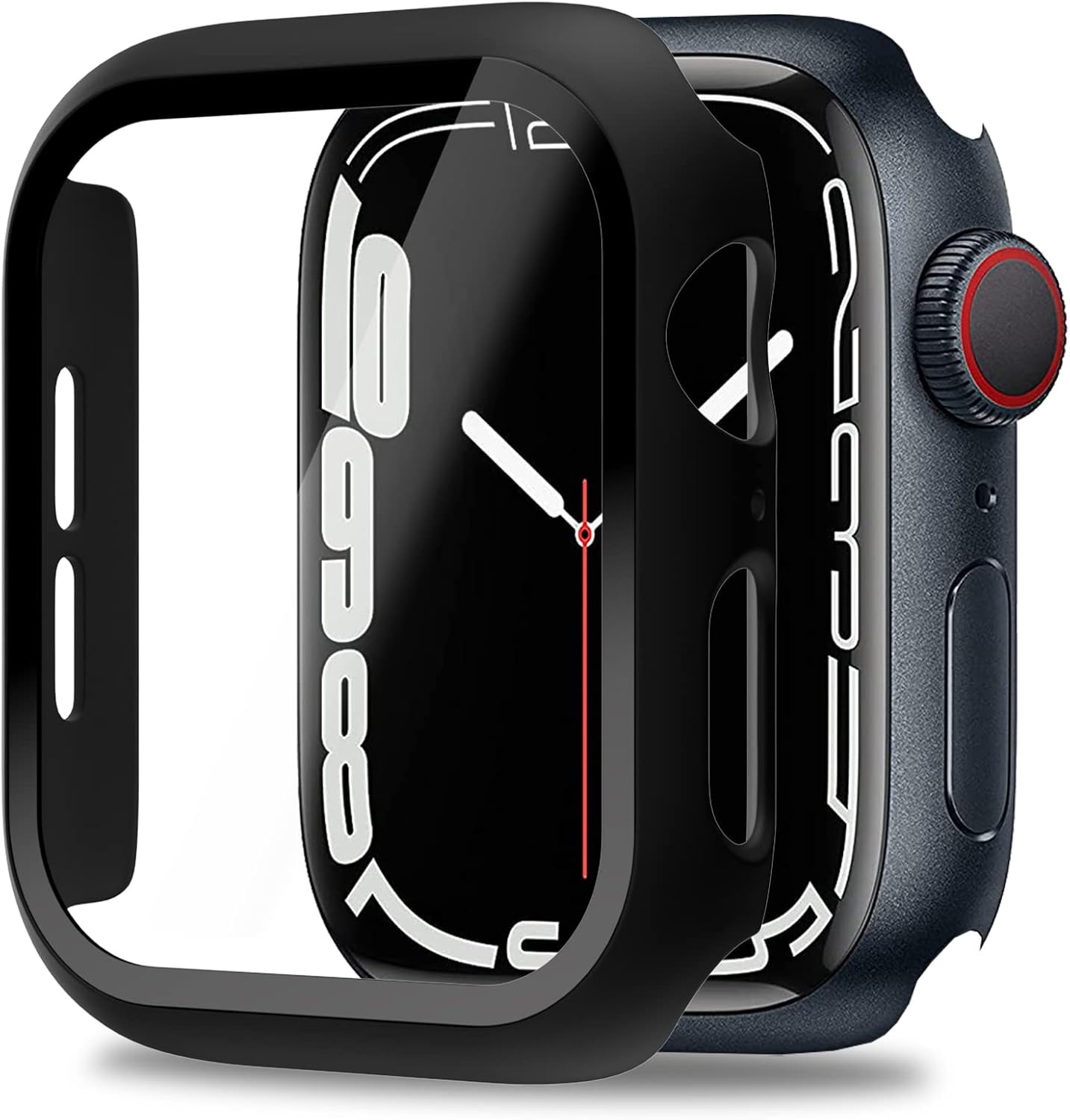 Miimall Funda compatible con Apple Watch Series 8 de 1.614 pulgadas con protector de pantalla antiarañazos, a prueba de golpes, policarbonato duro y