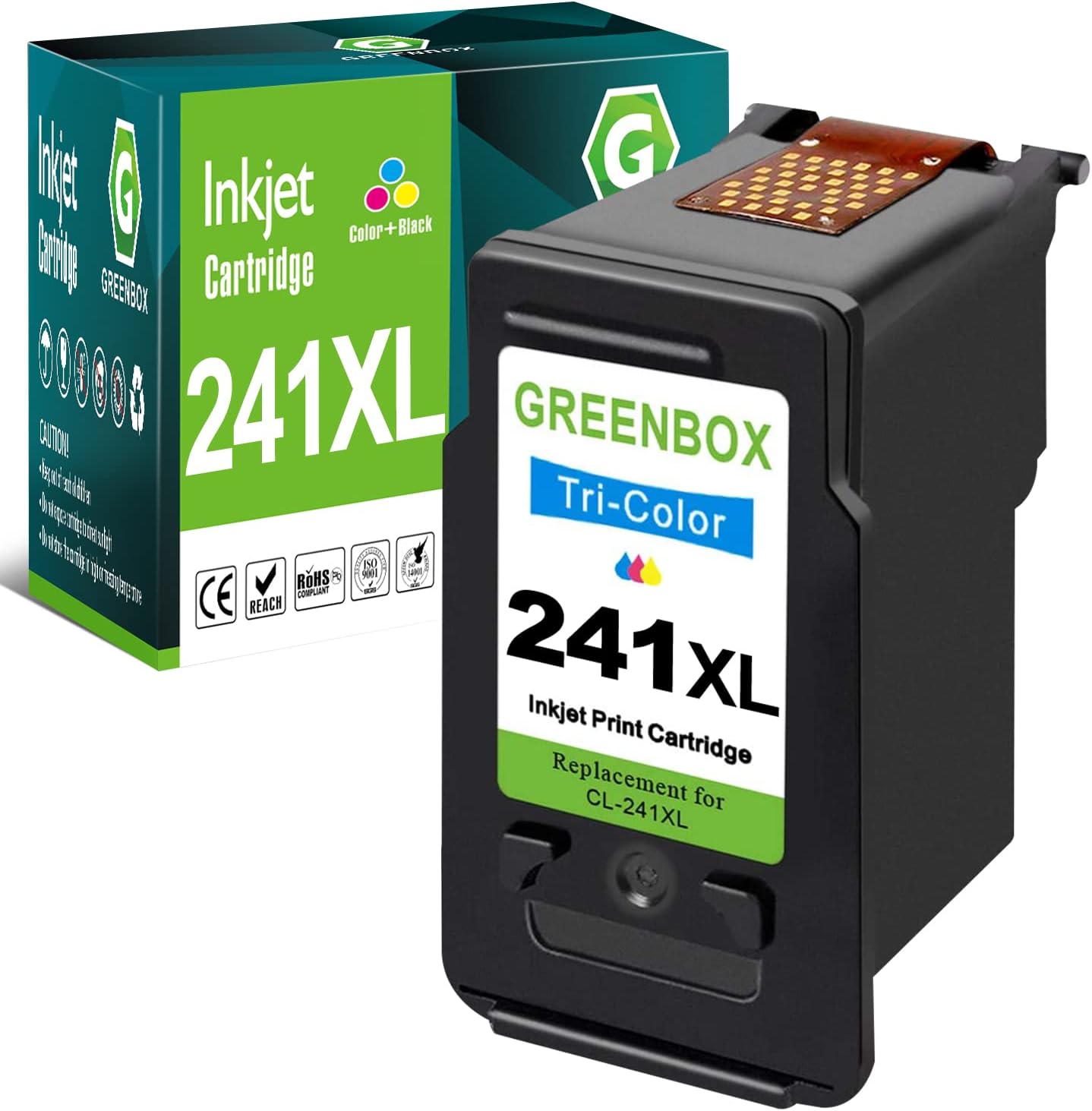 GREENBOX Cartucho de tinta de color remanufacturado 241XL de alto rendimiento para impresora Canon CL-241XL 241 XL para Canon PIXMA MG3620 TS5120