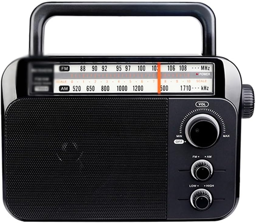 Radio AM FM portátil enchufe en transistor de radio alimentado por baterías 3 D o CA 220V para personas mayores y el hogar