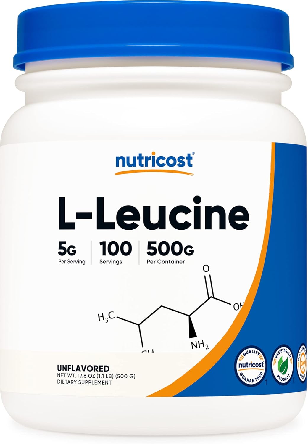 Nutricost Polvo puro de L-leucina de 17.64oz