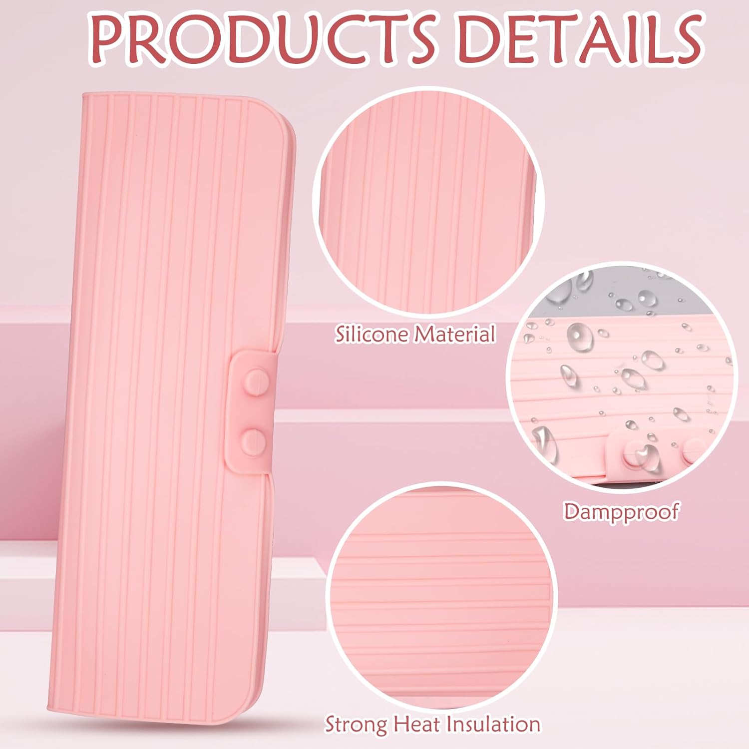 Alfombrilla 2 en 1 resistente al calor, bolsa de viaje para herramientas para el cabello, funda de viaje de hierro plano, soporte de alfombrilla de
