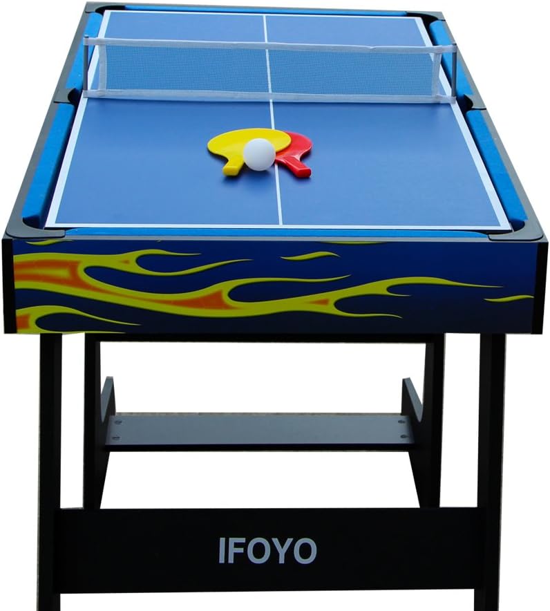 IFOYO Mesa de juego combinada multifuncional 4 en 1 de 48 pulgadas  4 pies, mesa de hockey, mesa de futbolín de fútbol, mesa de billar, mesa de