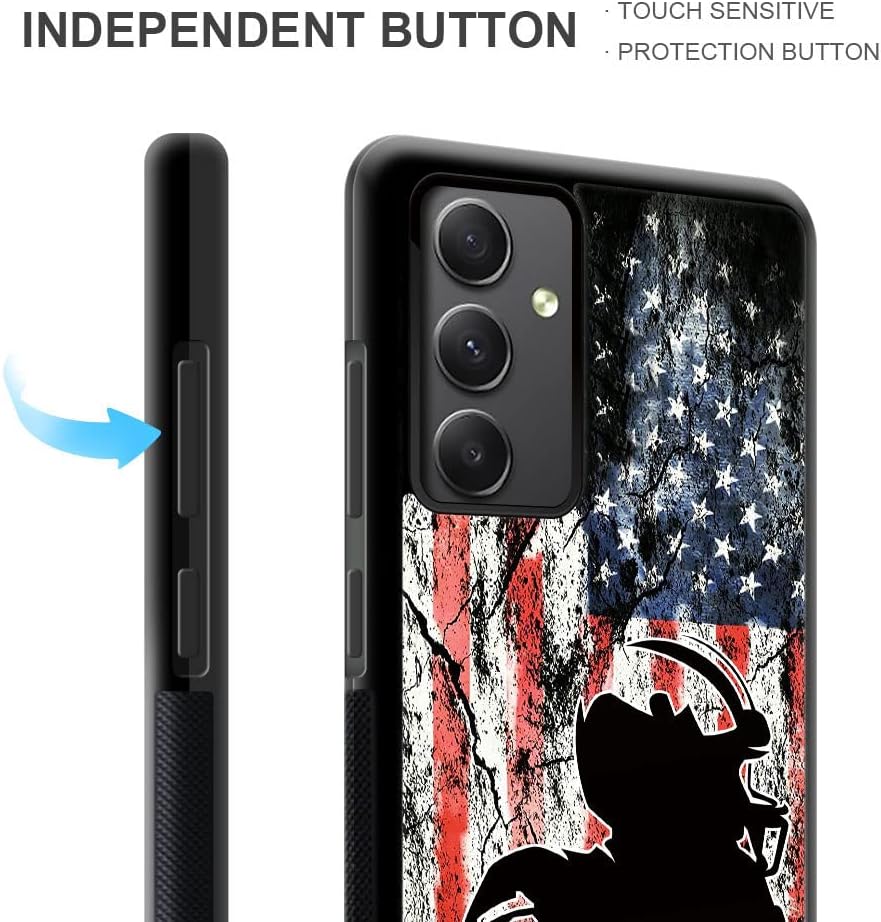 DJSOK Funda compatible con Samsung Galaxy A54 5G, diseño de patrón de lujo de bandera de fútbol americano para hombres, niños y niñas, doble capa, a