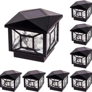 GreenLighting Luces solares geométricas cuadradas para tapa de poste de madera de 4 x 4, 4 x 4 y 5 x 5 x 5 PCVvinilo para exteriores, poste de GreenLighting Luces solares geométricas cuadradas para tapa de poste de madera de 4 x 4, 4 x 4 y 5 x 5 x 5 PCVvinilo para exteriores, poste de