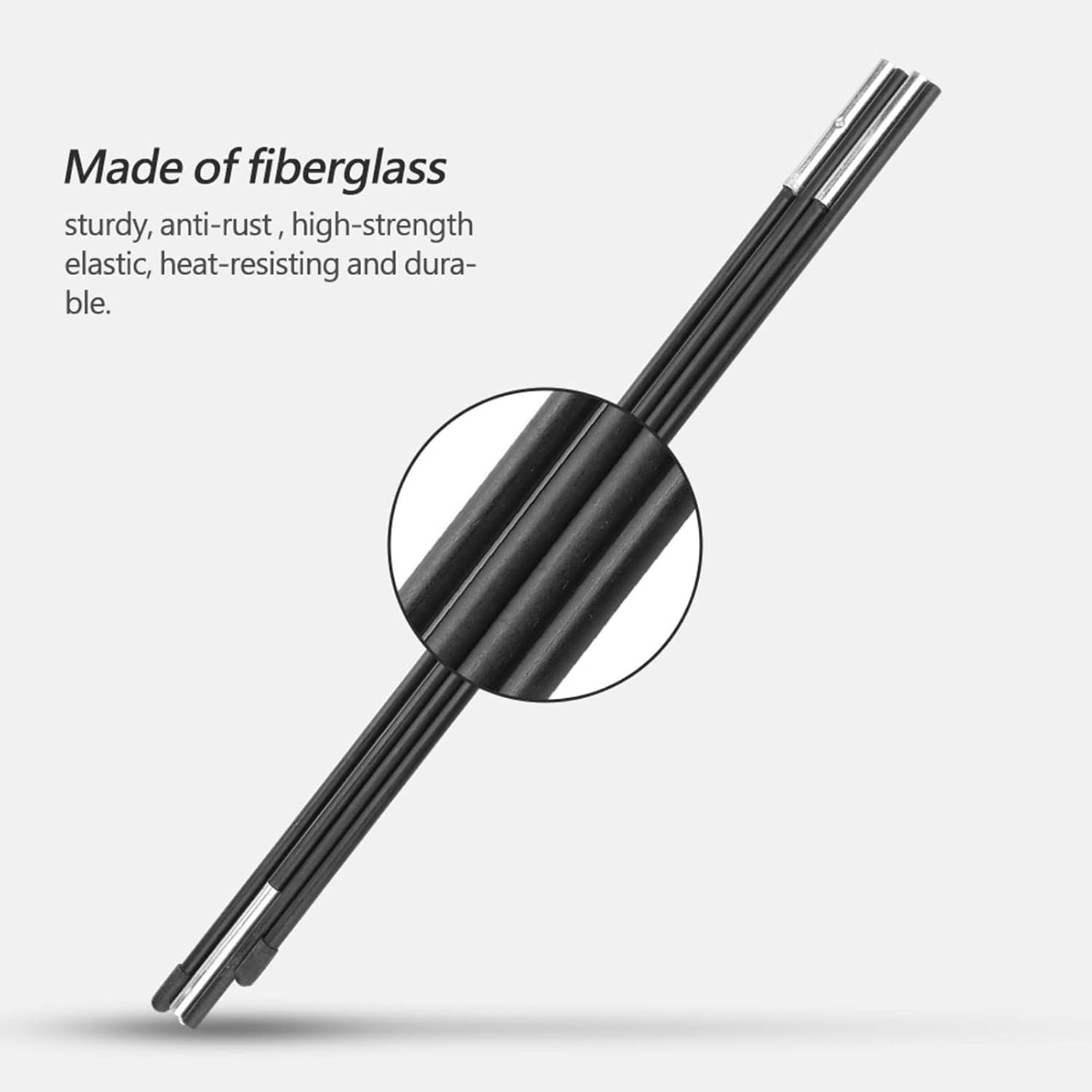 Poste de lona de repuesto para tienda de campaña de fibra de vidrio para cubierta superior de barras dobles para tiendas de campaña dobles, varillas