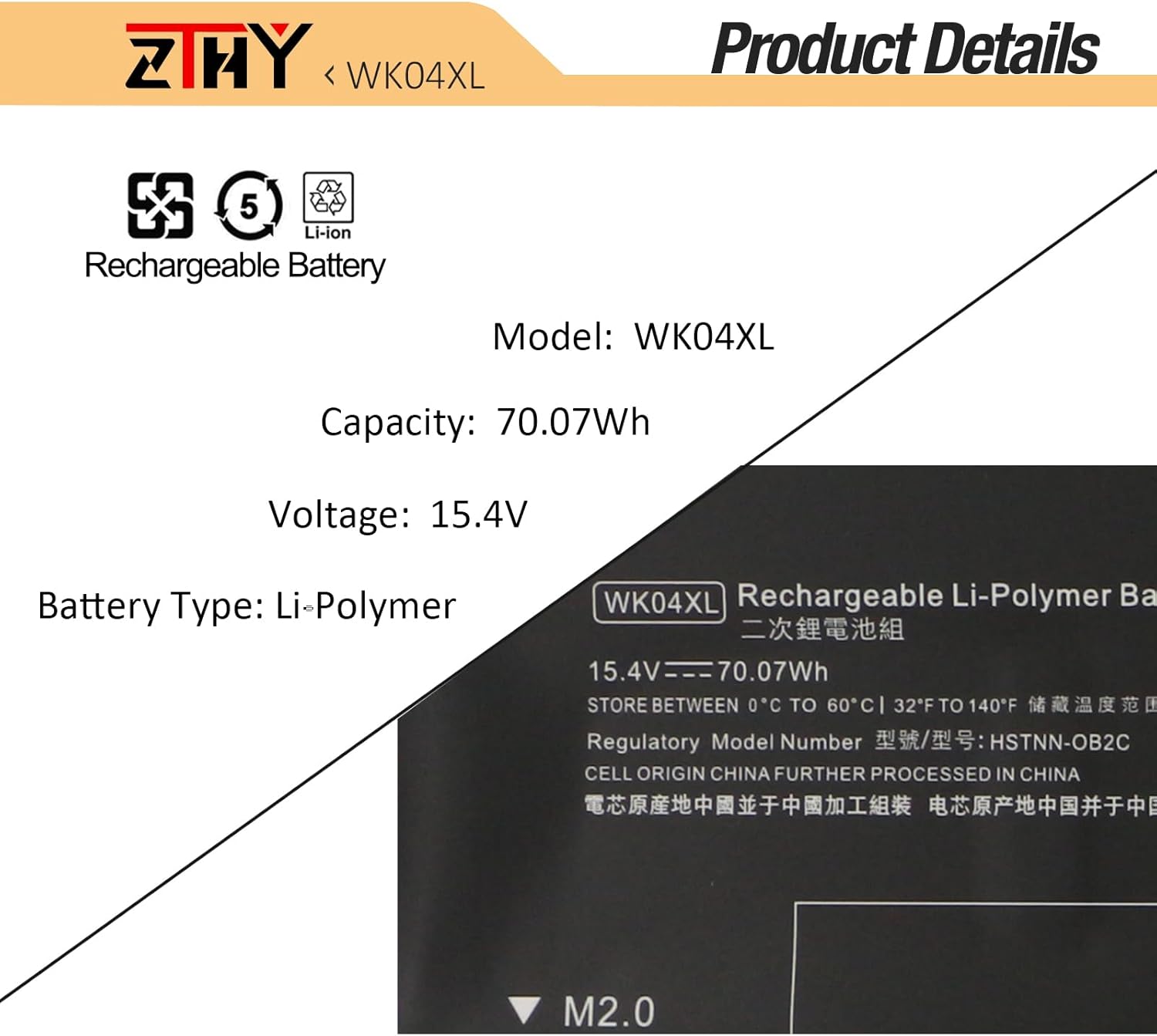 ZTHY WK04XL Batería para HP OMEN 16-b 16-c Victus 16-e 16-d 15-f 15-fa0029tx 16-D0001UR 16-D0023DX 16-D1113TX 16-E0005UA 16-E0029UR 16-E0113TX 94NW