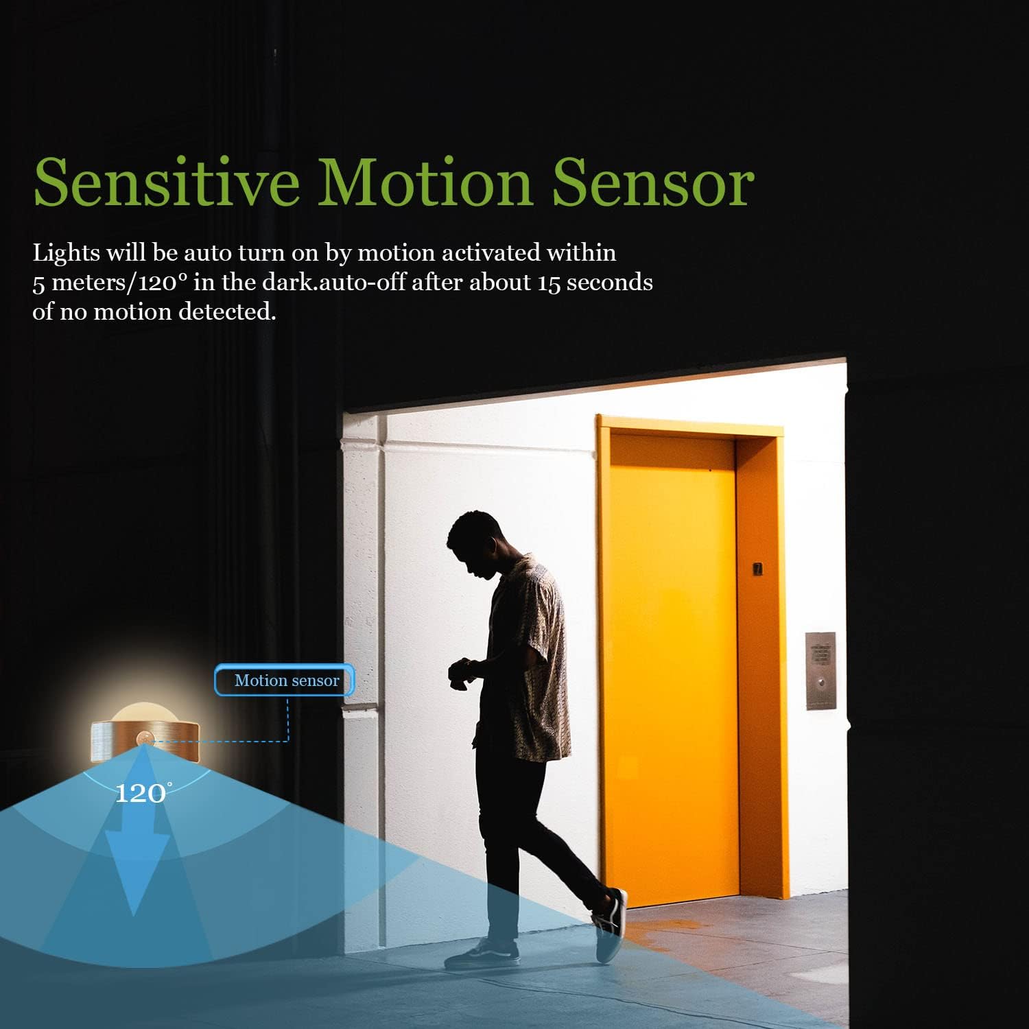 Luz nocturna con sensor de movimiento, recargable por USB, funciona con pilas, luz nocturna para interiores, se pega en cualquier lugar sin
