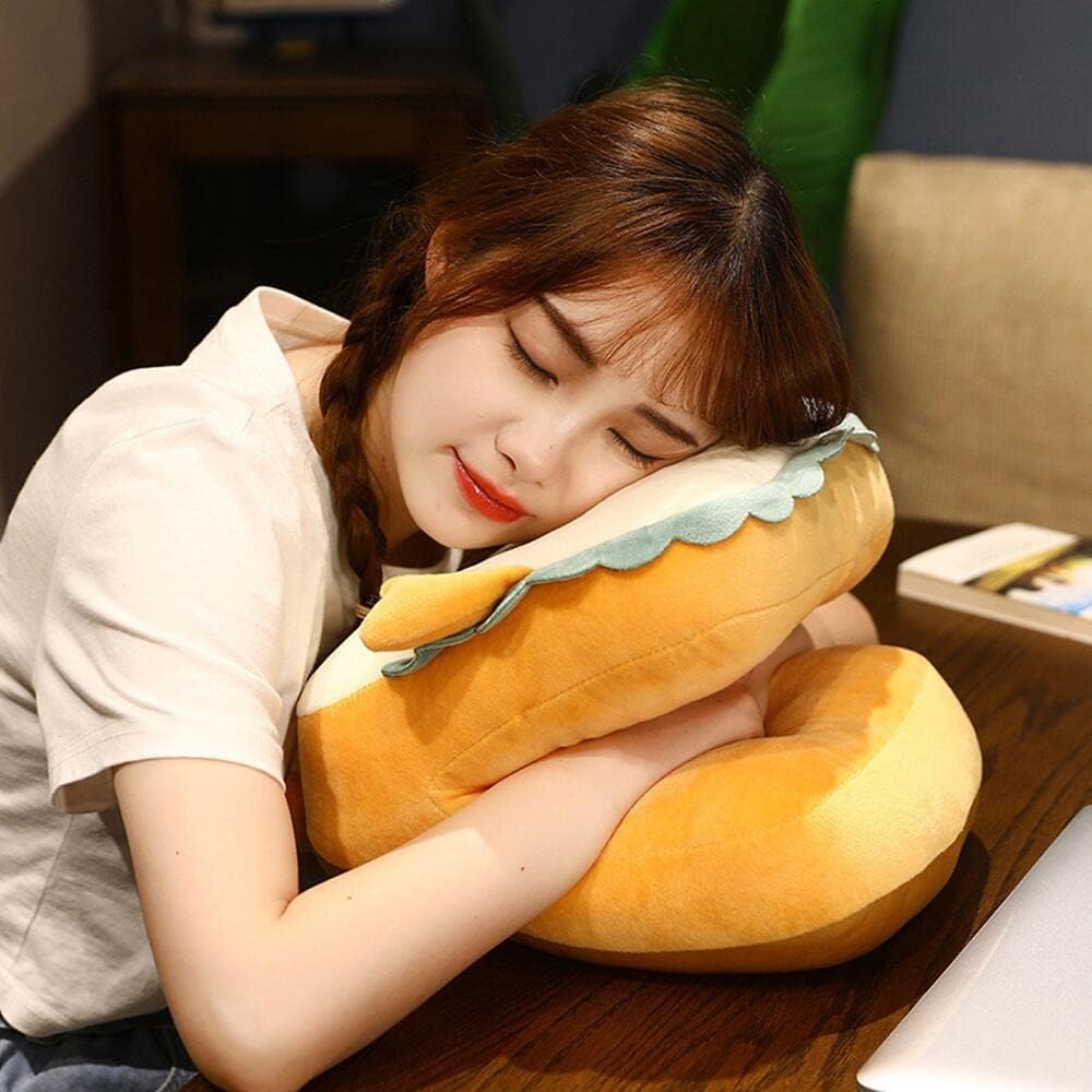 Almohada de comida, almohada para dormir, mesa de siesta para adultos y niños, almohada de felpa de juguete de felpa, almohada de viaje para la