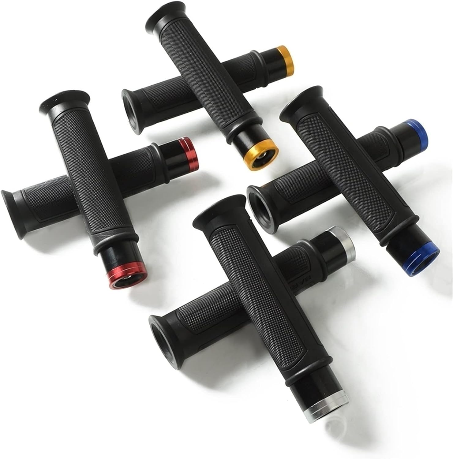 Manijas de manillar de goma de aluminio para motocicleta de 78 pulgadas con tapas de extremos de barra para Yamaha YZF-R15 YZF600 R1 R6 R6S USA