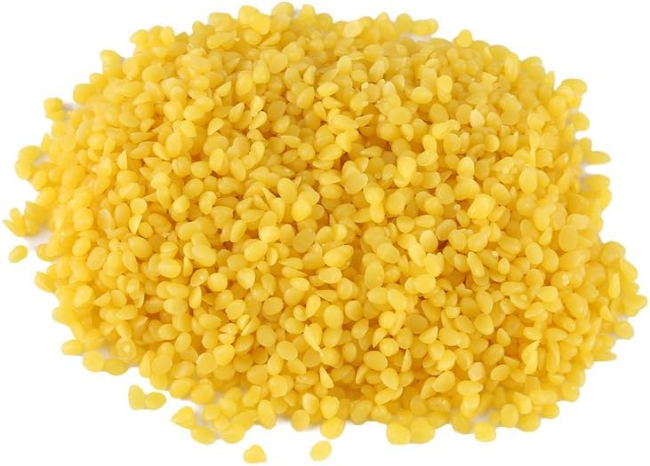 Cera de abejas, perlas de cera de abejas de 1.76 oz (50 g), color amarillo, calidad alimentaria, cera de abeja, materiales cosméticos para