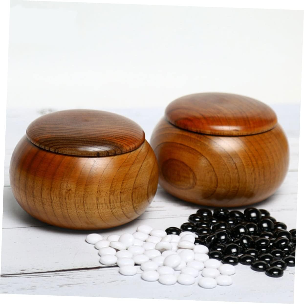 Abaodam 1pc Jujube Wood Go Jar Chess Bowl Chess Game Supply Formula Container Bamboo Storage Jar Go Game Board Jujube Bowl Wood Serving Bowl Double