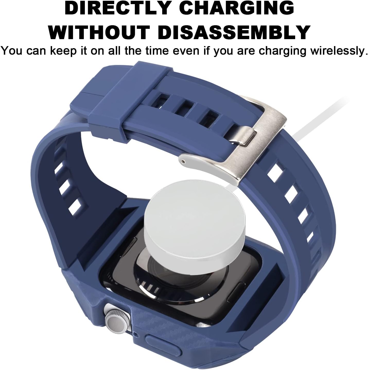 Correa para Apple Watch de 1.772 pulgadas con pulseras, funda protectora completa resistente y correa de muñeca suave para hombres y mujeres, bandas