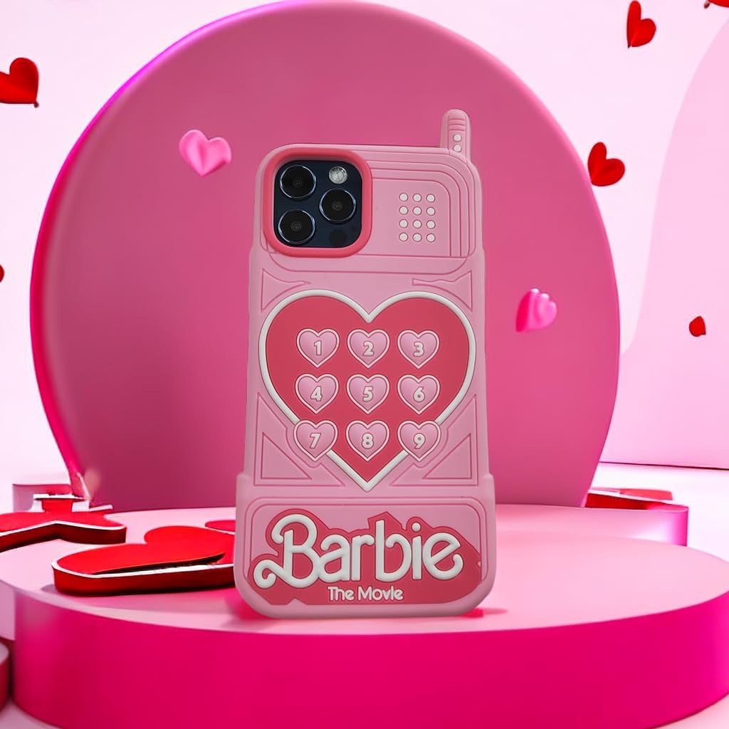 Funda adecuada para iPhone 12 Pro Max, bonita forma de teléfono rosa, silicona suave, TPU a prueba de golpes, funda protectora para iPhone 12 Pro