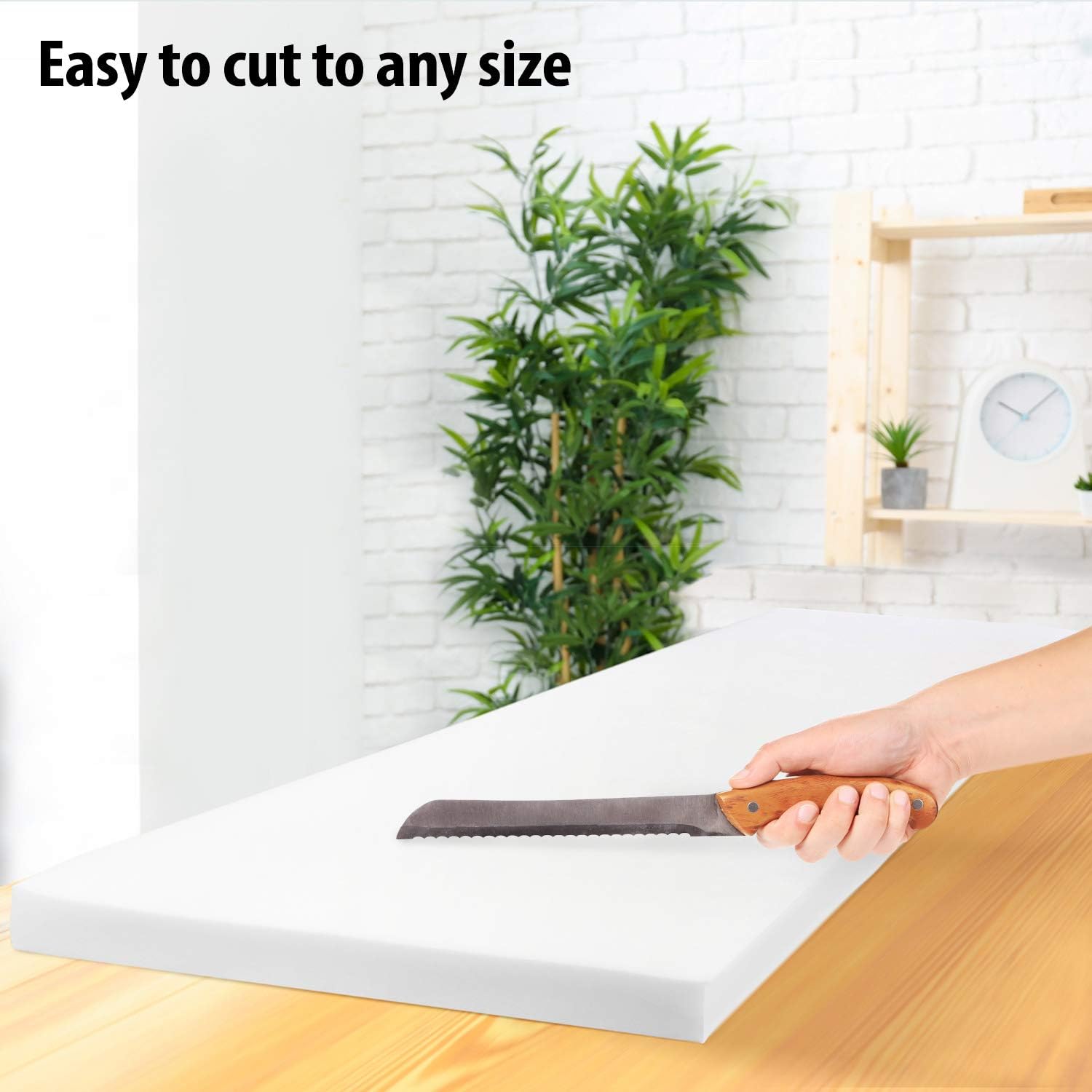 Cojín AK TRADING tapizado de espuma de alta densidad. Para reemplazar planchas de espuma o rellenos de asientos. Tamaño 0.5 x 24 x 72 pulgadas.